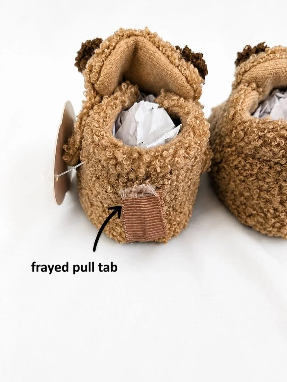 Infants Fuzzy Brown Puppy Slippers Size 3 NWT Wonder Nation